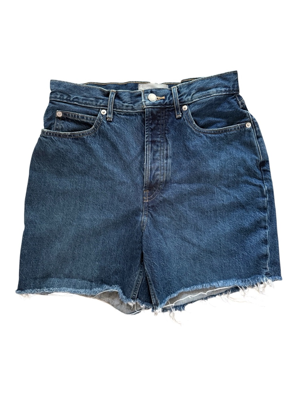 Everlane Dark Blue Denim High-Rise Cutoff Shorts